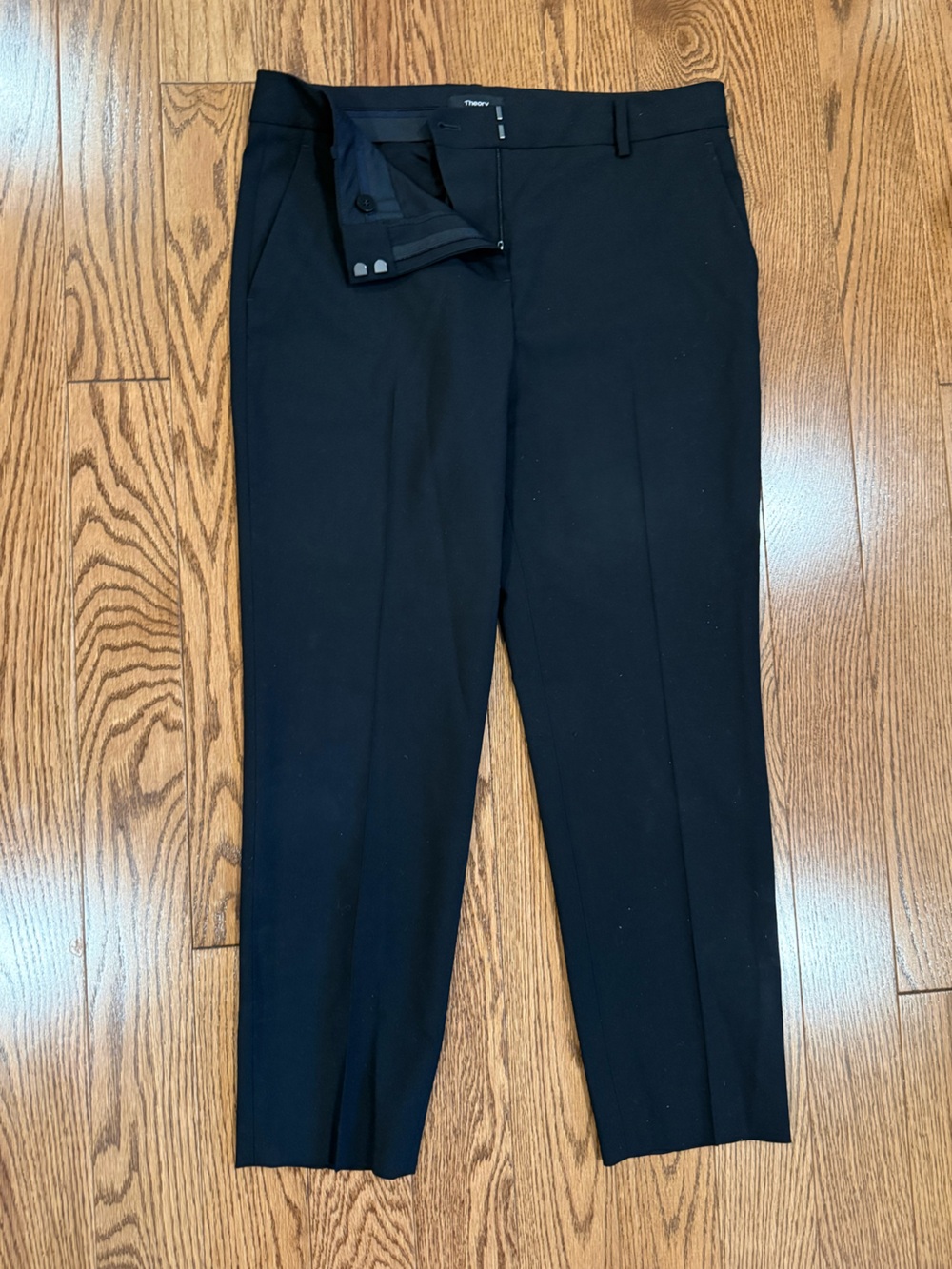 Theory Women’s Black Dress Pants, Size 6, Cropped Length